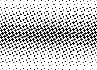 Geometric pattern based on crosses on a white background.Seamless in one direction. Short fade out. 