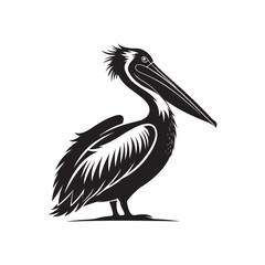 pelican vector silhouette clip art logo design illustration