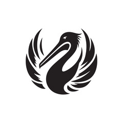 Obraz premium pelican vector silhouette clip art logo design illustration