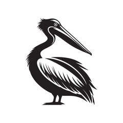 pelican vector silhouette clip art logo design illustration