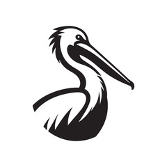 pelican vector silhouette clip art logo design illustration