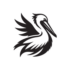 pelican vector silhouette clip art logo design illustration