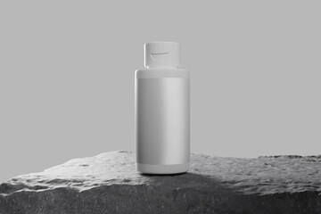 cosmetic bottle in realistic display mockup