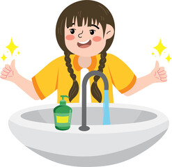 Teaching Children Hand Washing Routine