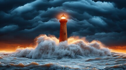 Lighthouse amidst a stormy sea (1)