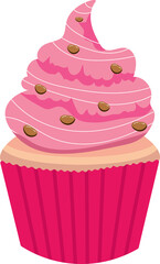 Birthday Cupcakes with Icing and Toppings