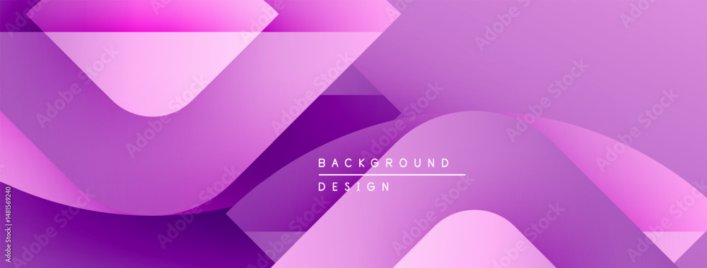 Leinwandbilder abstract purple design features overlapping shapes, curves. modern background ideal for presentation