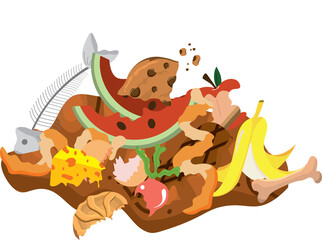 Food Scraps in Compost Bin for Zero Waste Lifestyle