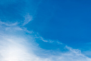 Panorama of cloud clear sky background for summer vacation concept at ocean and summer sea water...