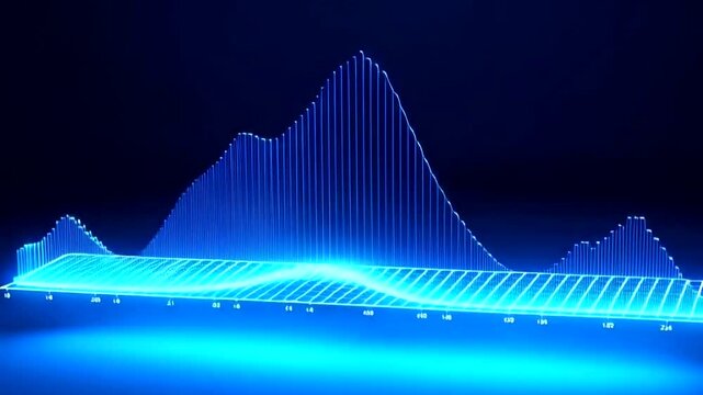 Abstract blue vector design with light waves and lines forms a futuristic digital backdrop