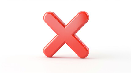 Obraz premium Red X mark symbol. Represents error, wrong, cancel, delete, and negative choice.