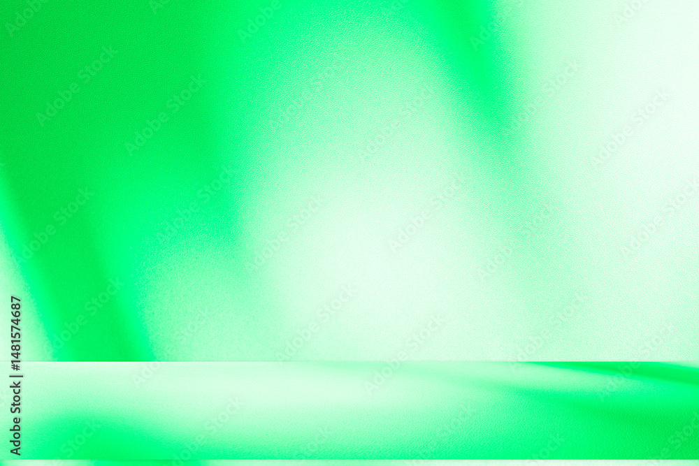 Aufkleber wall interior background, studio and backdrops show products. with leaf shadow from window color gre