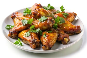 Fototapeta premium Delicious Glazed Chicken Wings Dish