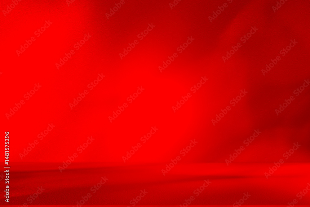 Leinwandbilder Wall interior background, studio and backdrops show products.with shadow from window color Red background for text insertion and presentation product	
