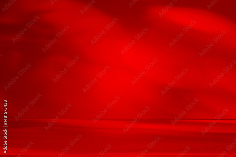 Leinwandbilder wall interior background, studio and backdrops show products.with shadow from window color red backg