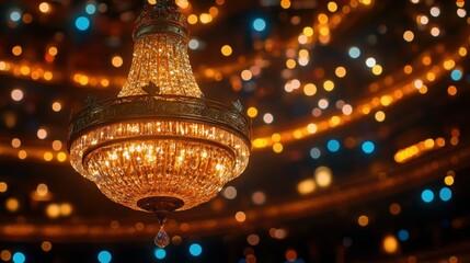Luxurious chandelier in a theater