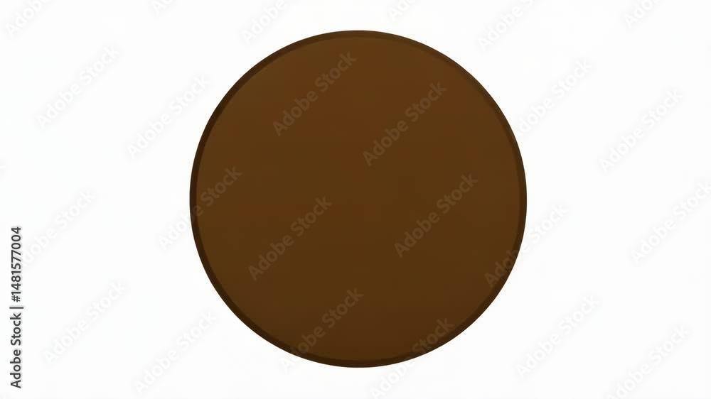 Fototapete brown circular object against a white background with visible depth and soft ambient shadows for vis