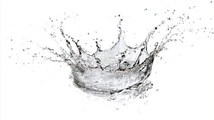 crown-shaped splash of clear blue water, isolated on white background