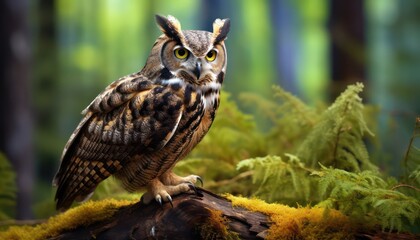 Obraz premium The great horned owl in the wild