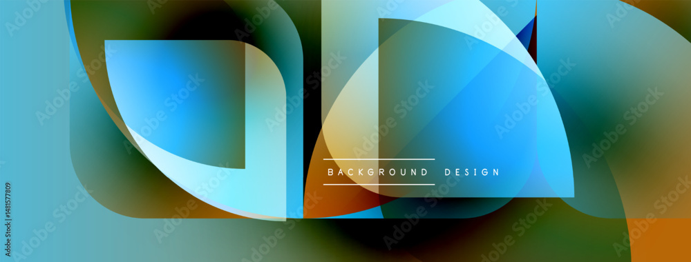 Aufkleber Abstract fluid shapes, vibrant colors blend. Modern design elements create dynamic visual experience. Smooth gradients, flowing lines dominate composition.