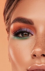 close up of female eye with makeup