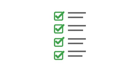 Checklist with Green Check Marks Shows Task Completion