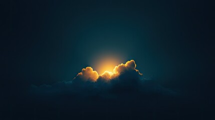 Fototapeta premium A dramatic sunset or sunrise shining through impressive clouds