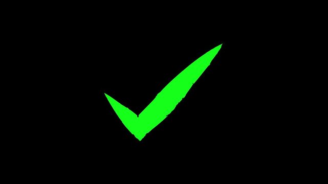 green approved icon, right check mark, select tick mark, confirm, success , approved, yes icon signs, right mark icon. check box animation, cheek mark black Background