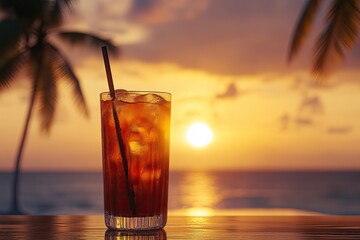 Sunset cocktail on a tropical beach (3)