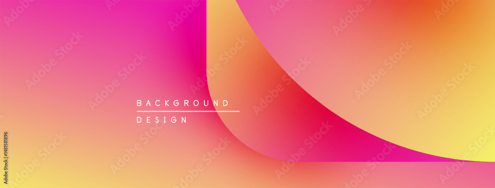 Poster Abstract gradient background. Vivid colors blend, creating dynamic visual effect. Text reads background design. Minimalist composition.
