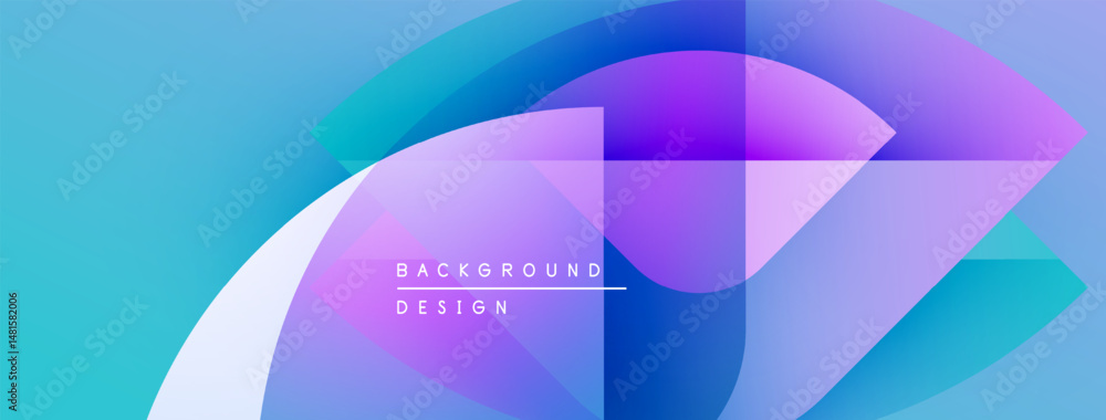 Aufkleber Abstract background features flowing shapes, vibrant blues, purples, gradients. Text reads background design. Modern, dynamic composition.
