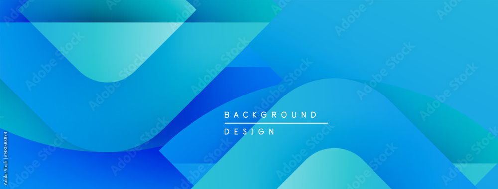 Poster Abstract blue gradients create flowing shapes. Modern design elements suggest dynamic movement, smooth transitions. Minimal text reads background design.