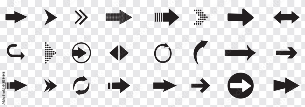 Poster arrows set icon in black color. arrow vector collection . vector illustration. modern and simple arr