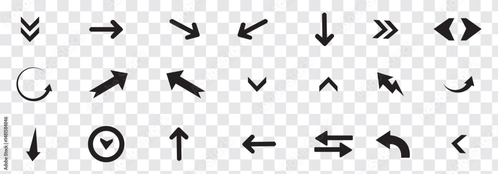 Poster arrows set icon in black color. arrow vector collection . vector illustration. modern and simple arr