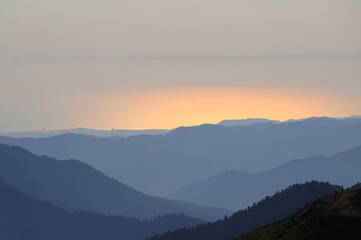 Mountain Layers at Sunset