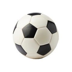 Classic Black and White Soccer Ball on Transparent Background