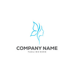 butterfly beauty logo vector