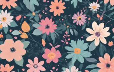 A Collection Of Pastel Cosmos Flowers Blooming Beautifully