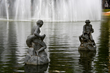 Details of the sculptures on the lake at Campo de São Bento in Niterói. A green oasis, perfect...