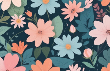 A Collection Of Pastel Cosmos Flowers Blooming Beautifully