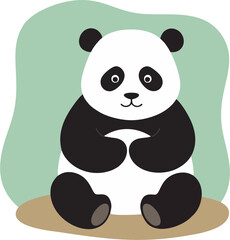 Chubby Baby Panda Vector in Playful Pose – Ideal for Nursery and Kids Decor