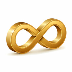 infinity logo in golden 3d style vector illustrate