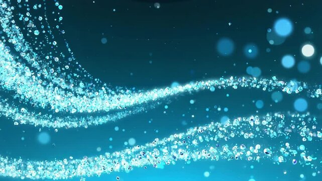 Abstract Floating Blue Light Dots with Soft Focus and Depth &ndash; Futuristic Motion Background