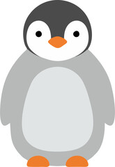 Baby Penguin Vector in Snowy Scene – Winter Animal Clipart for Holiday Projects