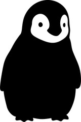 Minimalist Baby Penguin Vector in Flat Style – Ideal for Logo or Mobile App