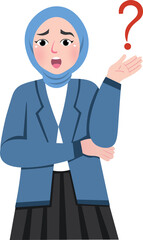 Vector Of Confused Girl Asking Questions