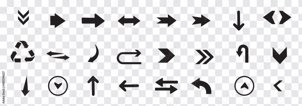 Poster arrows set icon in black color. arrow vector collection . vector illustration. modern and simple arr