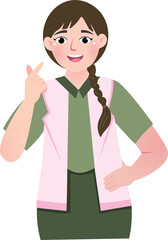 Girl Making Heart Symbol with Fingers