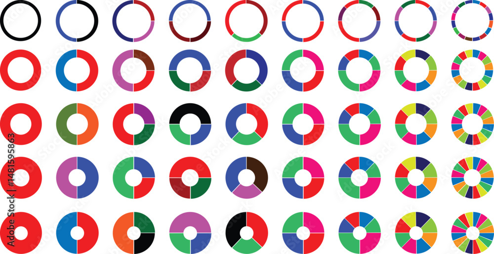 Poster circle diagram, pie chart infographic design. flat process cycle. progress sectors. business element