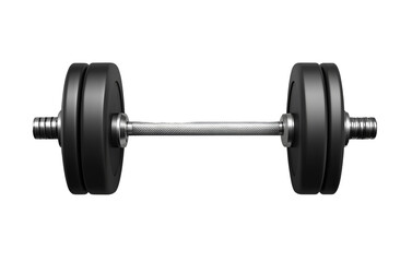 Fototapeta premium Black metal dumbbell isolated on a transparent background